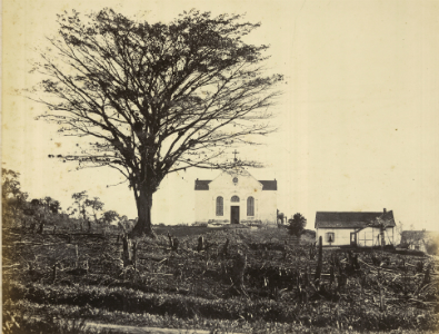Igreja Catholica da rua da Telheira, 1866. Joinville, SC. (Foto: Louis Niemeyer/Acervo BN)