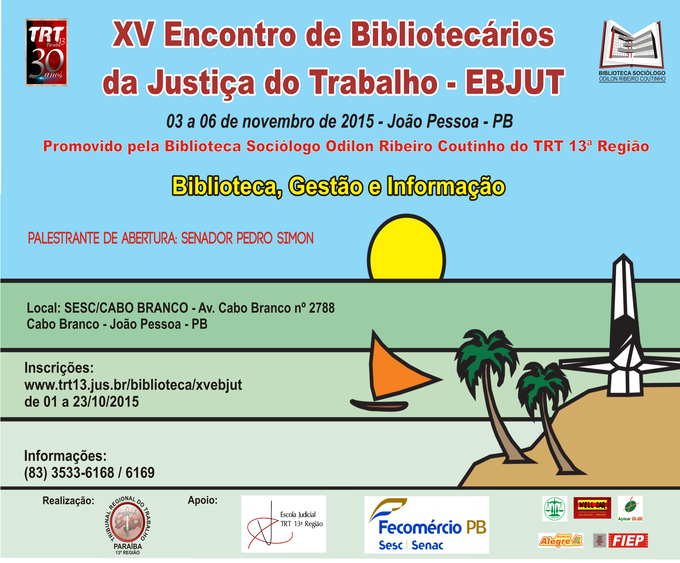 XV Encontro de Bibliotecários da Justiça do Trabalho 1