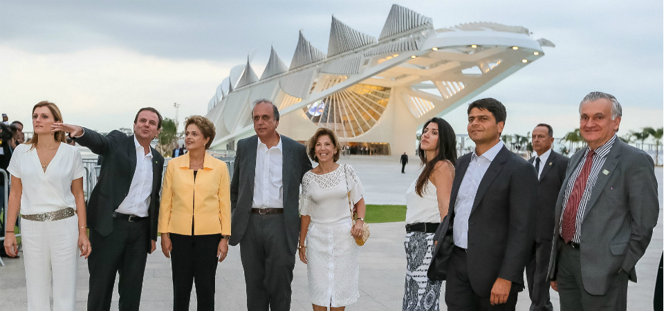 Presidente Dilma Rousseff e ministro Juca Ferreira, entre outras autoridades, prestigiaram a abertura do museu. Fotos: Isac Nóbrega/PR e Roberto Stuckert Filho/PR.