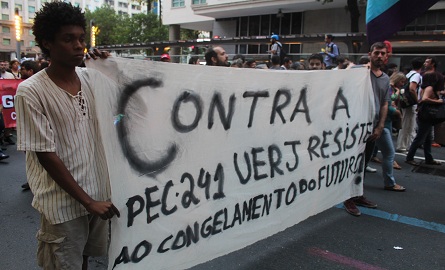 UERJ também se manifestou contra PEC 241. Foto: Chico de Paula / Agência Biblioo
