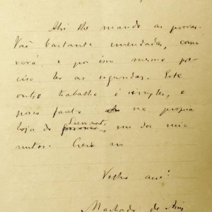 Outra das cartas de Machado para Veríssimo - Marcelo Carnaval / Agência O Globo